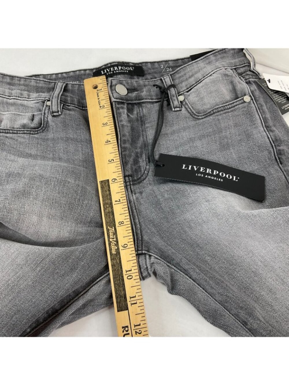 Liverpool Los Angeles Jeans Womens Sz 2/26 Pumice Fray Fringe Stretch Nwt $98 - Picture 11 of 13